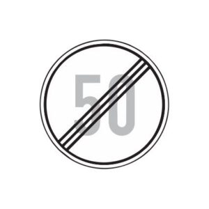 Aizlieguma zīme Nr.324/Maksimālā ātruma ierobežojums beidzas, d.900mm, 1. atstarošanas klase