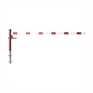 Horizontāli grozāma barjera (ar metāla trosi) bez atbalsta staba (ar euro-profila cilindra slēdzeni), 3500mm (betonējama) [SCH]