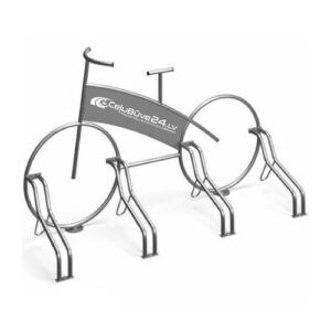 Velosipēdu statīvs 4 velosipēdiem ROW ar lāzergrieztu logo (cinkots), 1800mm [KRO]