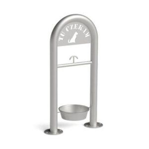 Novietne/statīvs suņiem NS7 ar dzirdinātavu, h=800mm, cinkots [KRO]