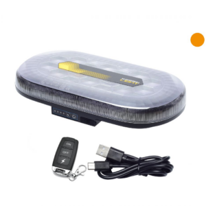 LED zemā profila bākuguns (326mm) ar pulti (lādējama), 48 LED