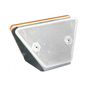 Ceļa barjeru atstarotājs (montējams barjerā, abpusējs), balts-oranžs [W]