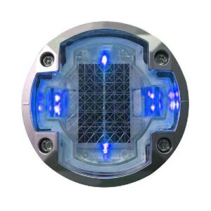 Ceļa atstarotājs ar saules baterijām (zils), apaļš, d=123mm, h=45mm [W]