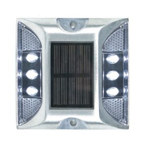 Ceļa atstarotājs ar saules baterijām (balts), kvadrātveida 105x105mm, h=25mm [W]