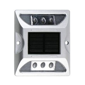 Ceļa atstarotājs ar saules baterijām (balts), kvadrātveida 122x104mm, h=23mm [W]