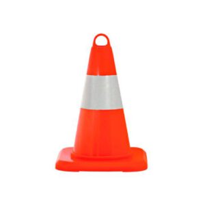 Konuss h=32cm, mīkstas plastmasas (TPE), viena balta josla (ar cilpu augšpusē)