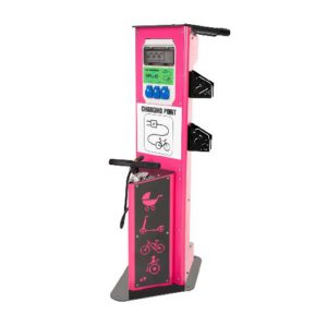 Velosipēdu remonta/uzlādes stacija ar rokas pumpi (cinkota un krāsota RAL tonī)