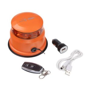 LED bākuguns uz magnēta ar piesūcekni, oranžs korpuss [CZ]