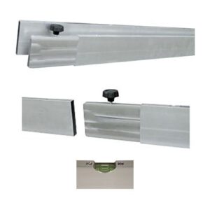 Saliekama alumīnija lata, 3m ar iebūvētu līmeņrādi (burbuli) - saspraužama