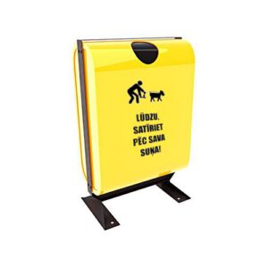 Tērauda atkritumu tvertne suņu ekskrementiem, 50l [teksts un ikona pēc izvēles]