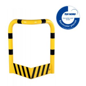 Metāla stūru aizsargbarjera ar aizsargplāksni apakšā (cinkota un krāsota), 600x1000mm [DAN]