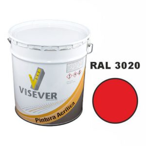 Akrila krāsa ceļu marķēšanai VISACRYL, sarkana (RAL 3020), 27kg spainis [VIS]