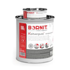 BORNIT® Kaltverguss auksta pielietojuma masa šuvju hermetizēšanai (2-komponentu), 2.5l, pelēka