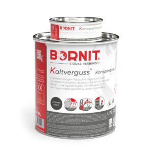 BORNIT® Kaltverguss auksta pielietojuma masa šuvju hermetizēšanai (2-komponentu), 4l bundža, melna