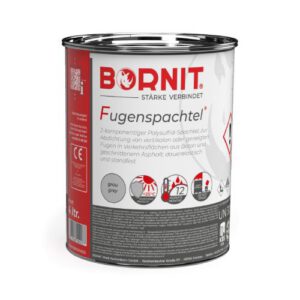 BORNIT® Fugenspachtel auksta pielietojuma masa vertikālu/slīpu šuvju hermetizēšanai (2-komponentu), 4l bundža, pelēka