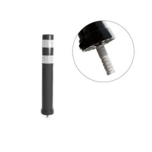 Lokans stabiņš (PU ar vītni), pelēks ar baltām joslām, 40cm (d=11cm) [SMA]