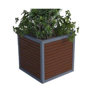 Cinkots un krāsots puķu pods ar koka dēlīšiem DON IV (700x700mm) [KRO]