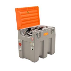 Mobilā dīzeļdegvielas uzpildes un uzglabāšanas tvertne DT MOBIL EASY (sertificēta), 600l ar 12V elektrisko sūkni (ar veramu vāku)