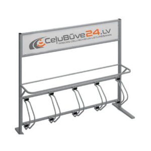 Velosipēdu statīvs HARRY 5 ar reklāmas stendu (cinkots), 1800mm [KRO]