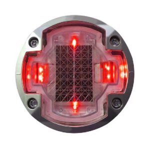 Ceļa atstarotājs ar saules baterijām (sarkans), apaļš, d=123mm, h=45mm [W]