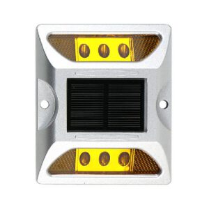 Ceļa atstarotājs ar saules baterijām (dzeltens), kvadrātveida 122x104mm, h=23mm [W]