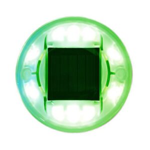 Ceļa atstarotājs ar saules baterijām (zaļš), apaļš, d=122mm, h=25mm [W]