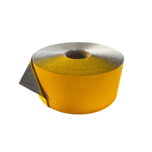 Pagaidu ceļa līniju marķēšanas līmlenta ar foliju, dzeltena, 12cm x 100m [NI]