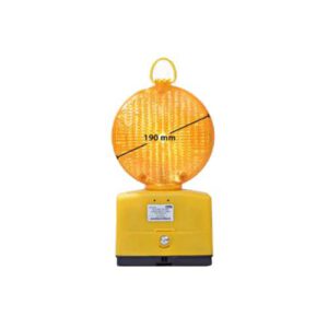 Brīdinājuma signāllukturis ar vietu 2 baterijām, dzeltens (vienpusējs)