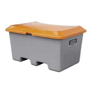 Smilts/sāls stiklšķiedras konteiners, pelēks ar oranžu vāku, 400l (ar iekrāvēja ejām) [CE]