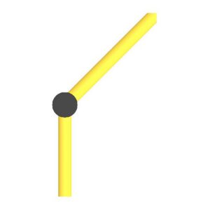 Elastīgās drošības barjeras (DELTA, ar 4 caurulēm) 45 grādu stūris, d=110mm, h=1200mm [DAN]