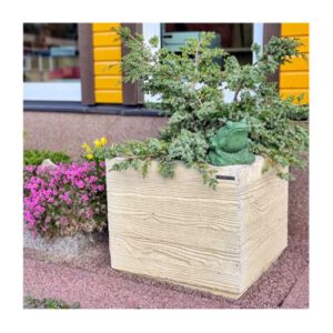 Betona puķu pods (kvadrātveida) ar tekstūru, 600x600x520mm