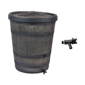 Plastmasas tvertne (muca) lietus ūdens uzkrāšanai RAIN (ar plastmasas krānu un vāku), 130l [EF]