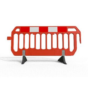 PVC barjera SPACE SAVER (plānā), oranža ar pēdām (Anti-Trip), 2000x1000x25mm (MEL)