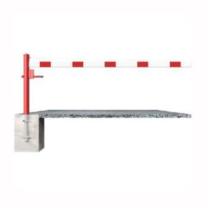 Horizontāli grozāma barjera (ar metāla trosi) bez atbalsta staba (ar piekaramo atslēgu), 3500mm (betonējama) [SCH]