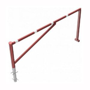 Horizontāli grozāma barjera ar atbalsta stabiem (ar trijstūrveida slēdzeni), 3000mm (betonējama) [SCH]