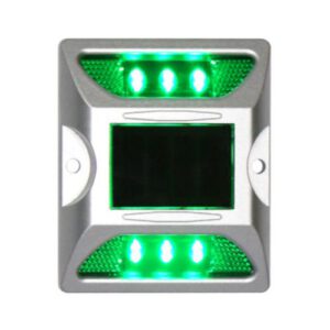 Ceļa atstarotājs ar saules baterijām (zaļš), kvadrātveida 122x104mm, h=23mm [W]