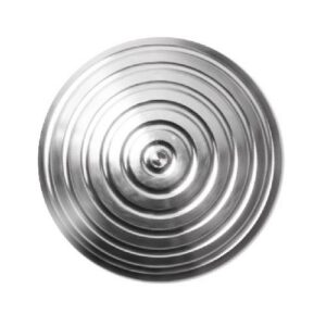 Taktila elements K3 (rievots, kupola forma) d25x3.5mm ar metinātu tapu (AISI 316L)