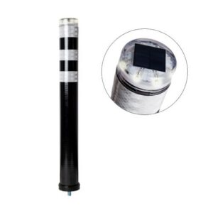 Lokans stabiņš ar LED diodēm un solāro paneli (PU ar vītni), melns, 80cm [SMA]