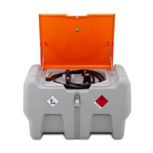 Mobilā dīzeļdegvielas uzpildes un uzglabāšanas tvertne DT MOBIL EASY, 440l ar 4Ah bateriju un lādētāju (ar veramu vāku)