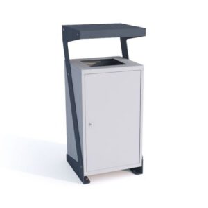 Metāla atkritumu tvertne (cinkota un krāsota RAL 7021 vai 9006), 60l [KRO]