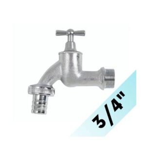 Ūdens krāns (3/4 collu) lietus ūdens savākšanas tvertnēm (sudraba krāsā) [EF]