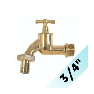 Ūdens krāns (3/4 collu) lietus ūdens savākšanas tvertnēm (zelta krāsā) [EF]