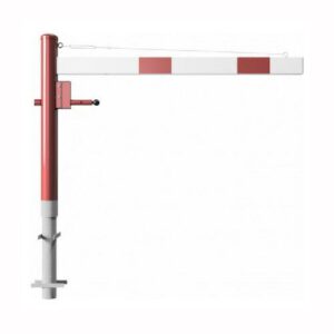 Horizontāli grozāma barjera (ar metāla trosi) bez atbalsta staba (ar euro-profila cilindra slēdzeni), 1500mm (betonējama) [SCH]