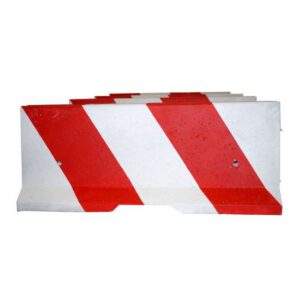 Ceļa norobežošanas barjera, betona, 2000mm, sarkanbalta [DRO]