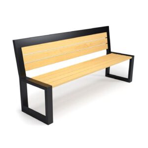 Tērauda soliņš ar atzveltni, 1960mm (cinkots/krāsots RAL tonī)