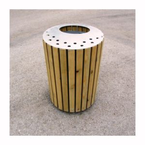 Koka atkritumu tvertne ar betona pamatni, 460x460x700mm (70L)