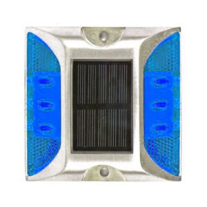 Ceļa atstarotājs ar saules baterijām (zils), kvadrātveida 105x105mm, h=25mm [W]