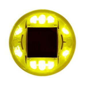 Ceļa atstarotājs ar saules baterijām (dzeltens), apaļš, d=122mm, h=25mm [W]