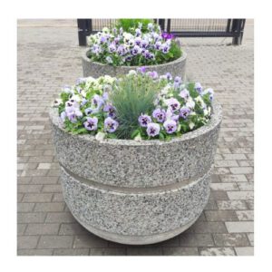 Betona puķu pods (apaļš ar metāla stīpu), d=920mm (h=700mm)