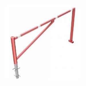 Horizontāli grozāma barjera ar atbalsta stabiem (ar piekaramo atslēgu), 2500mm (betonējama) [SCH]